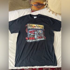 Billionaire Boys Club Black Tee with Colorful Storefront Graphic